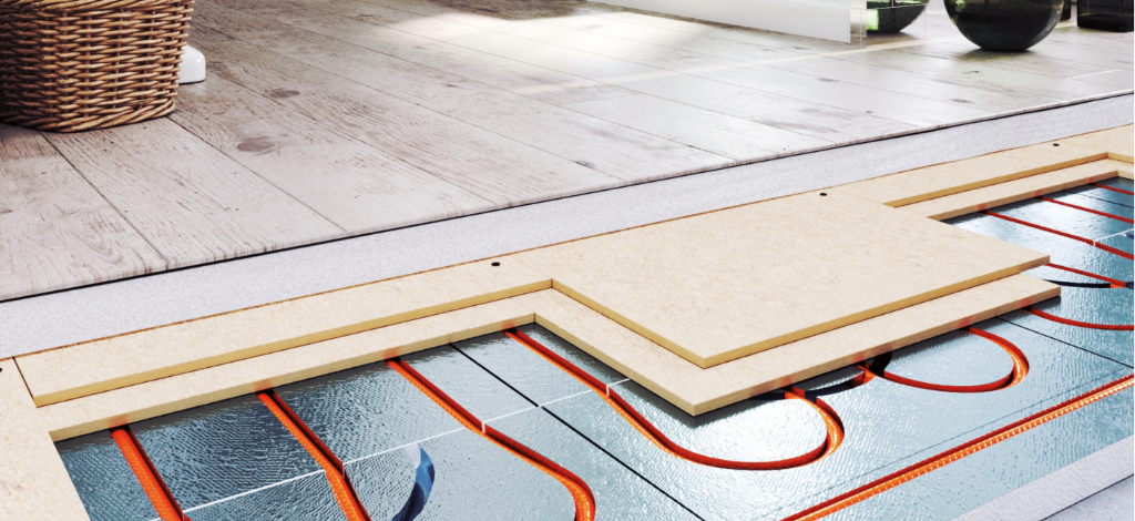 Fußbodenheizung als Trockenbausystem