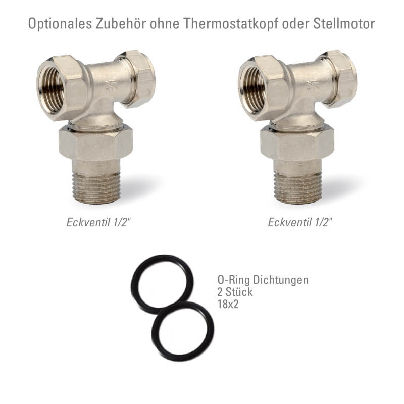 Wasseranschluss Set Wandkonvektor ohne Regler