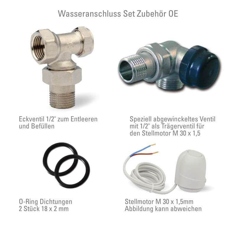 Wasseranschluss Set OE Konvektor mit Motor
