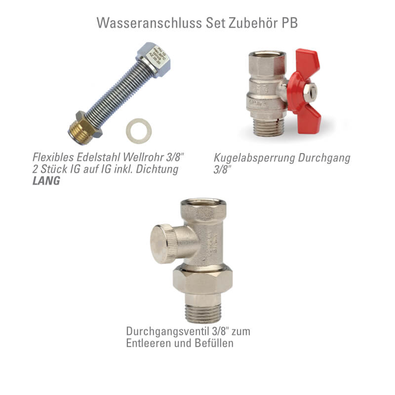 Wasseranschluss Set PB Unterflurkonvektor ohne Motor