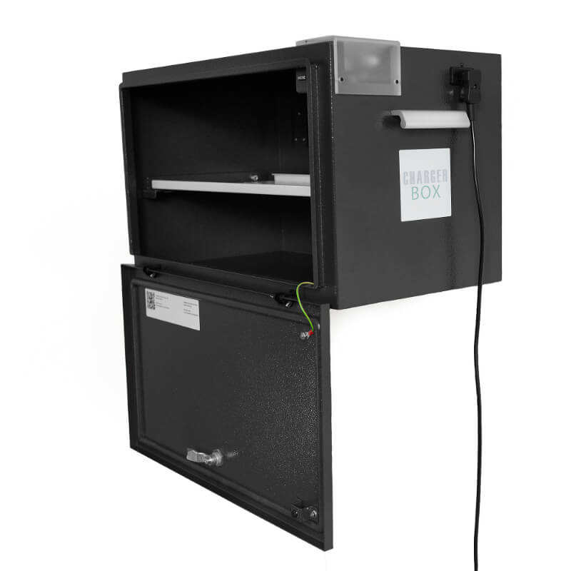 ChargerBox seitlich rechts mit stromanschluss anthrazit geoeffnet
