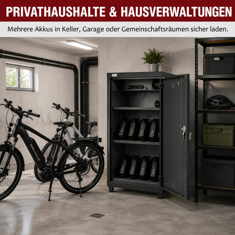 Akkus sicher laden und lagern 8 Akkus sicher laden und lagern für Privathaushalte und Hausverwaltungen